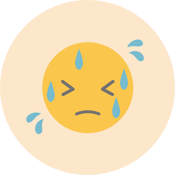 「放熱のための発汗」のイラスト